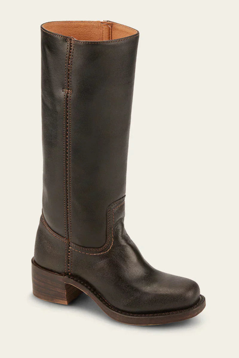 Top-down view of the Anya classic western boots in yellow, emphasizing the foot opening and interior lining.