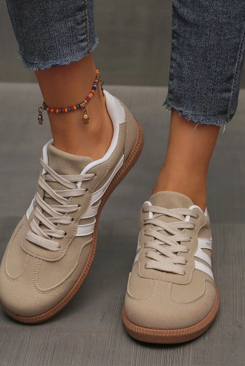 Close-up of the leopard print pattern on the upper of the orthopaedic trainers.