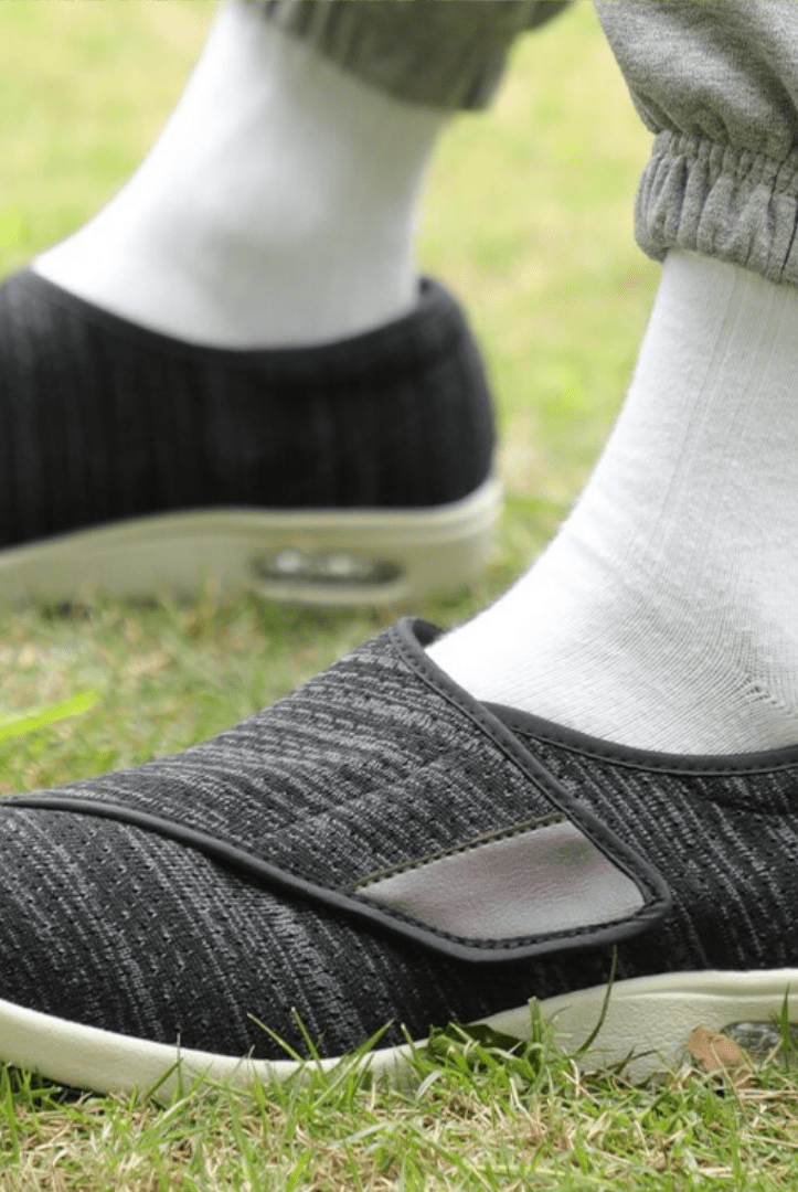 Elara women's diabetic comfort shoes in a neutral color, showcasing the wide toe box and breathable mesh fabric.