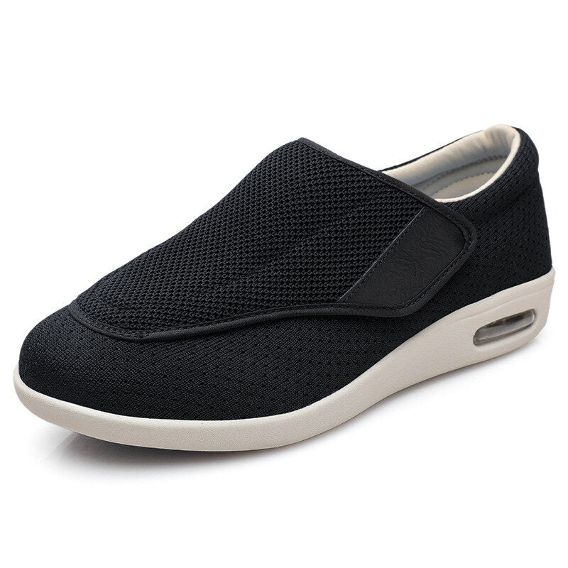 A close-up of the sole of an Elara comfort shoe, detailing the non-slip tread pattern for enhanced stability.
