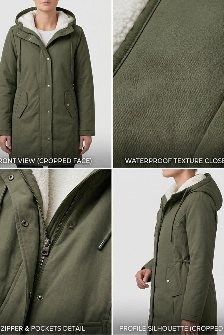 View of the Elara parka's interior pocket, convenient for securing small essentials.