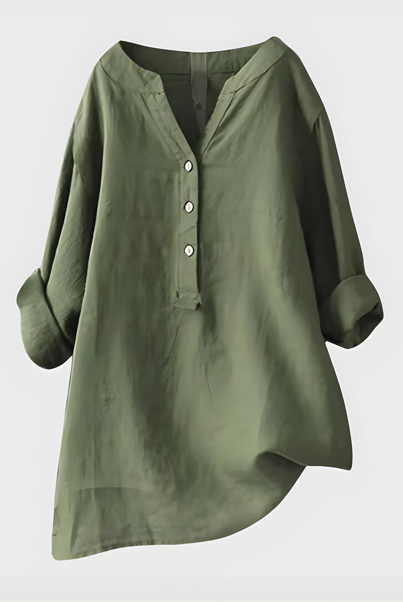 Close-up detail of the breathable cotton-linen fabric texture on the Elara blouse, showcasing its quality.