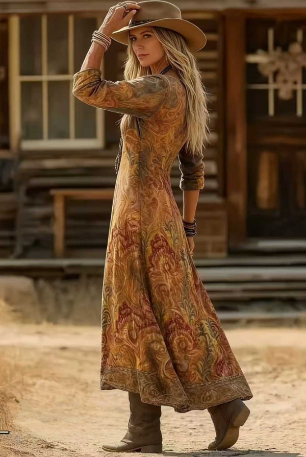 Detailed shot of the long sleeve and cuff area of the multicolour Elara bohemian floral maxi dress.