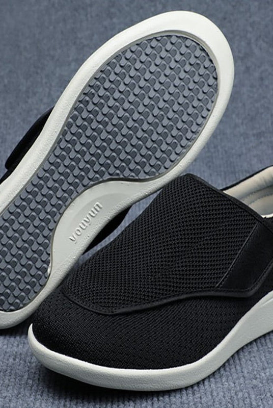 The extra-deep design of the Elara diabetic shoe with a removable memory foam insole partially lifted, demonstrating space for orthotics.