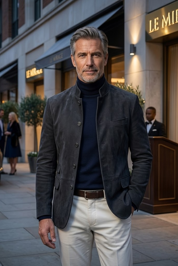 Detail of the internal lining and pockets of the Florian tailored everyday blazer, indicating thoughtful construction.