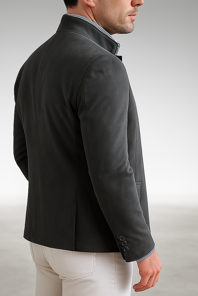 The Florian tailored everyday blazer in a different color variation, styled with complementary trousers for a complete outfit.