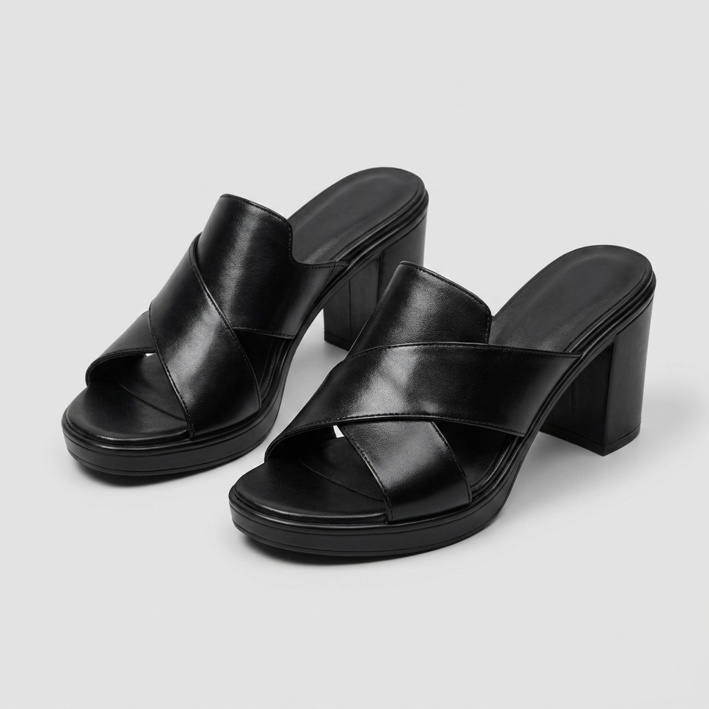 Lifestyle image of the green comfort sandals paired with a casual outfit, perfect for a relaxed day out.