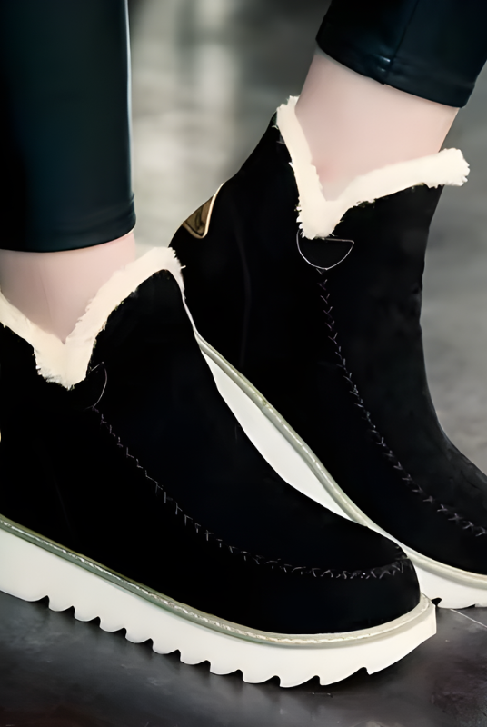 Top-down view of two Kira orthopedic ankle boots in different colors, showcasing the design.