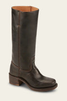Top-down view of the Anya classic western boots in yellow, emphasizing the foot opening and interior lining.