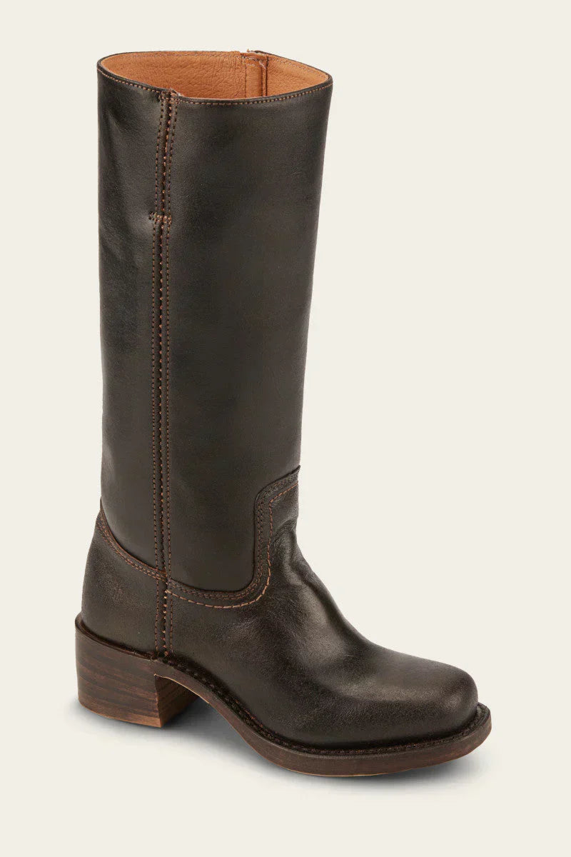 Top-down view of the Anya classic western boots in yellow, emphasizing the foot opening and interior lining.