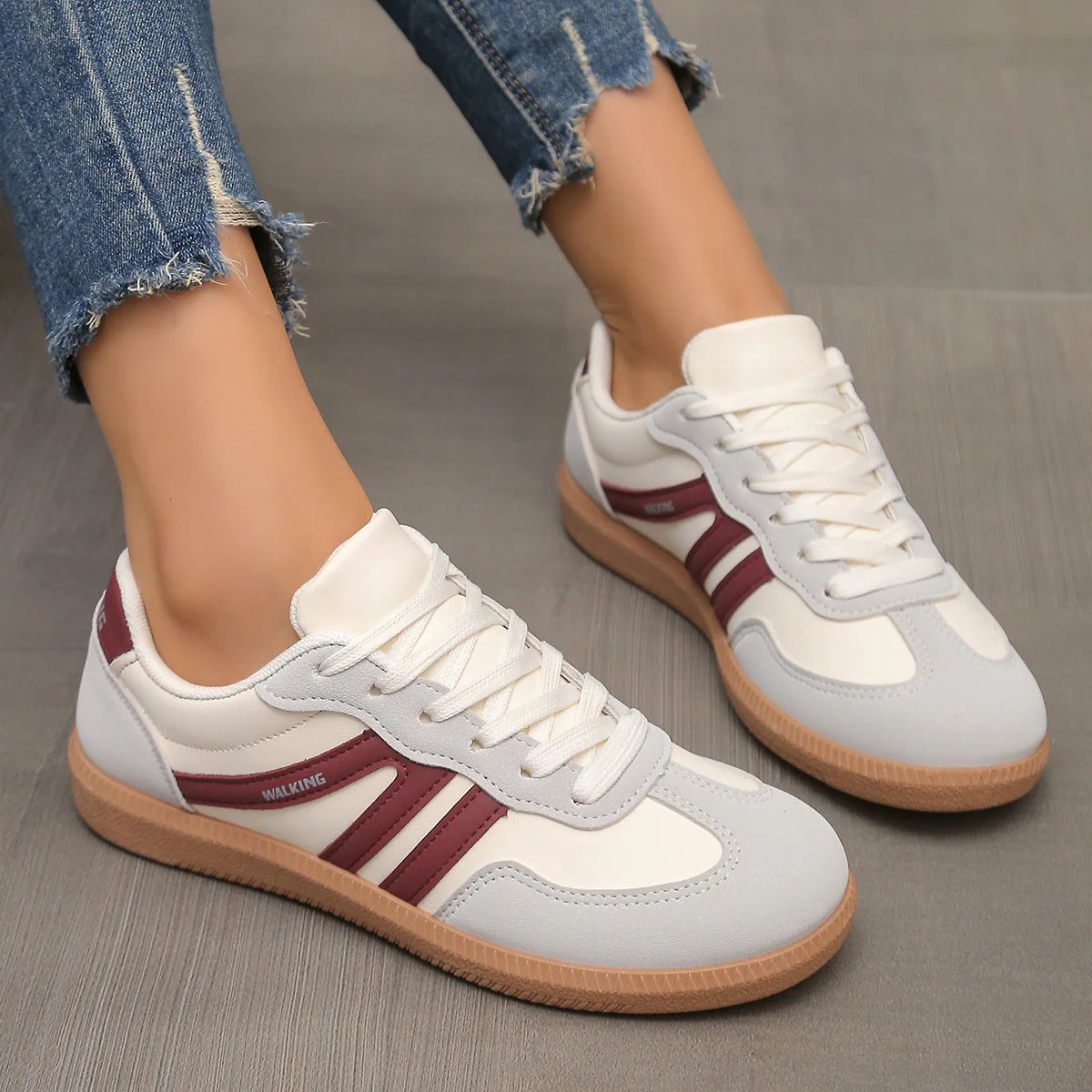 Close-up of the sole of the off-white Briony trainers, highlighting the non-slip tread pattern.
