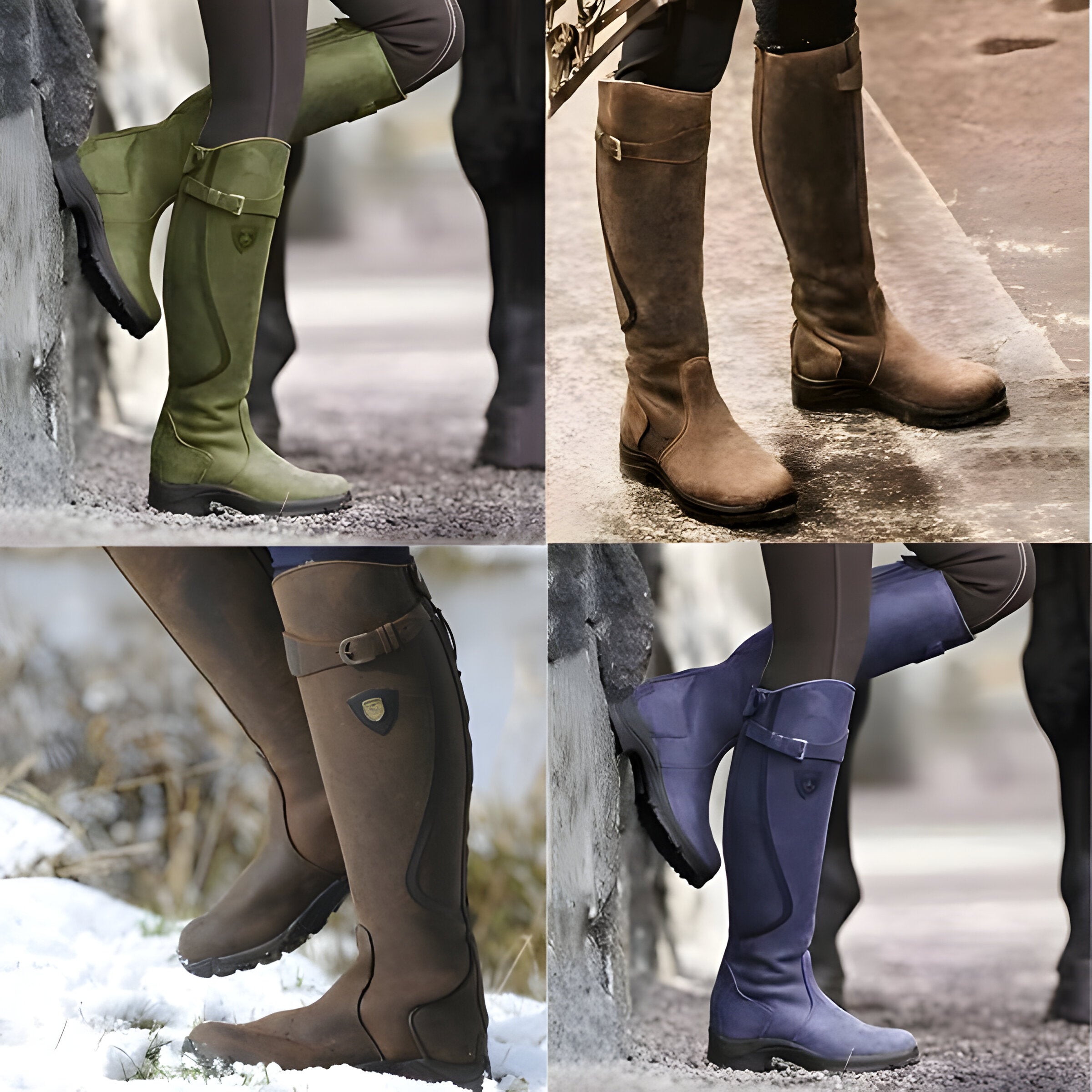 A woman walking confidently in Calliope orthopedic leather boots, illustrating their comfortable fit and supportive design.