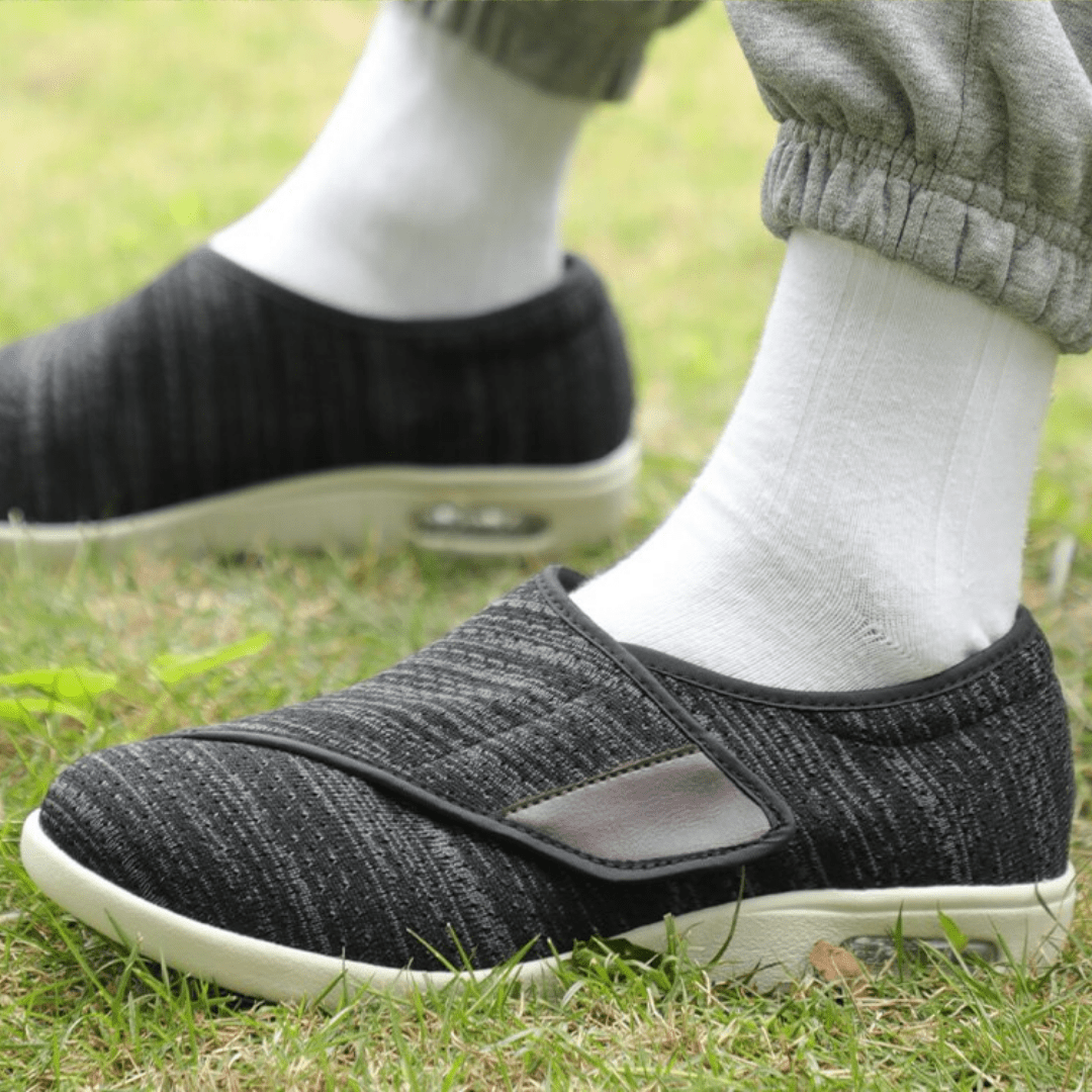Elara women's diabetic comfort shoes in a neutral color, showcasing the wide toe box and breathable mesh fabric.