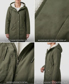 View of the Elara parka's interior pocket, convenient for securing small essentials.