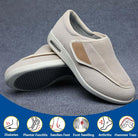 An array of Elara comfort shoes in different colors (gray, beige, black, blue), illustrating the available style choices.