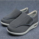 Overhead shot of a pair of Elara comfort shoes, emphasizing their spacious interior and accommodating fit for sensitive feet.