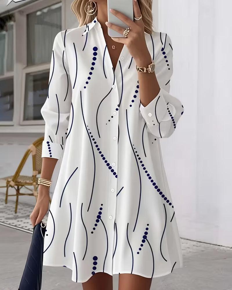 Back view of the white Hadley dress, emphasizing the clean lines and casual drape of the cotton blend material.