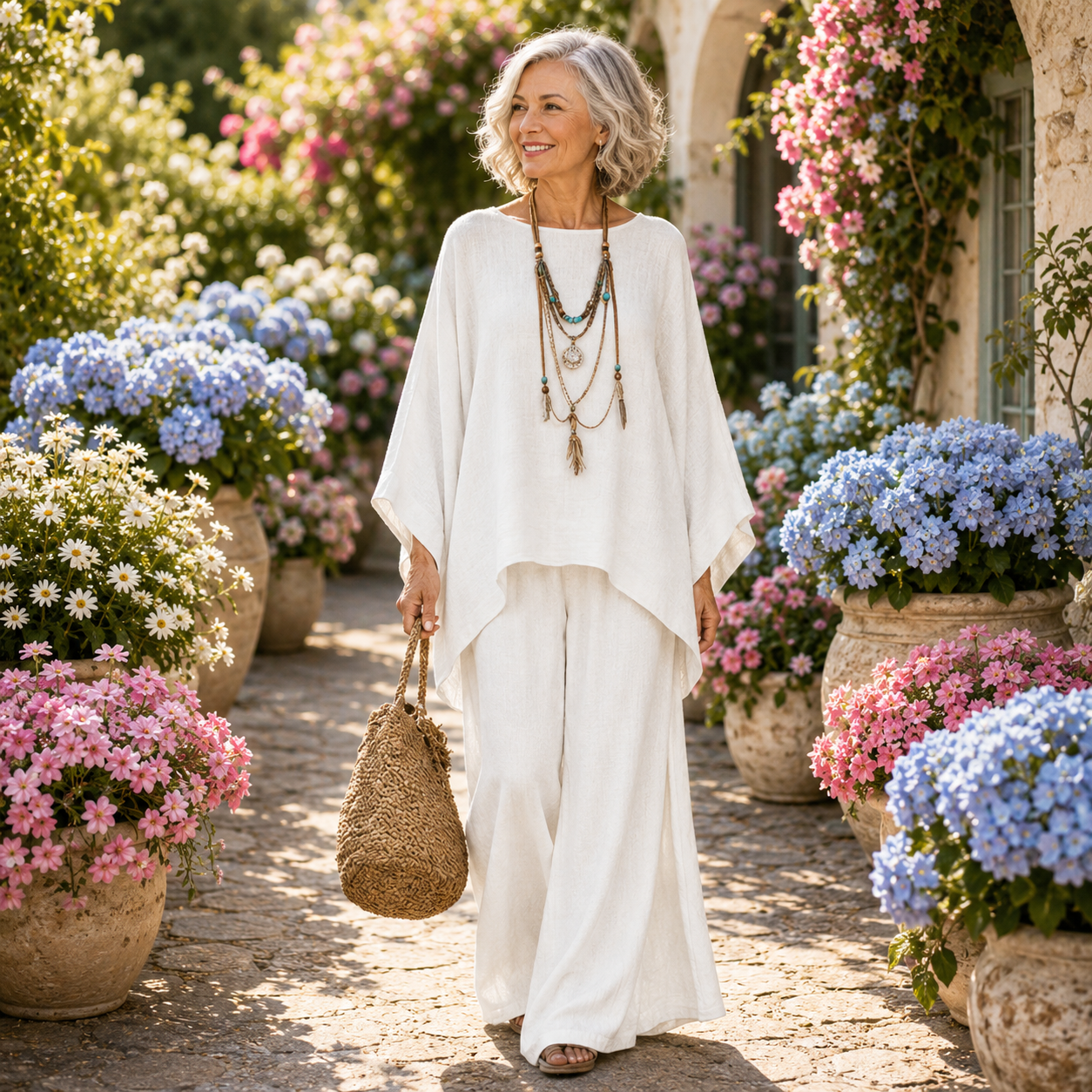 Close-up on the sleeve and neckline of the top from the Lyra elegant two-piece set, highlighting design details.