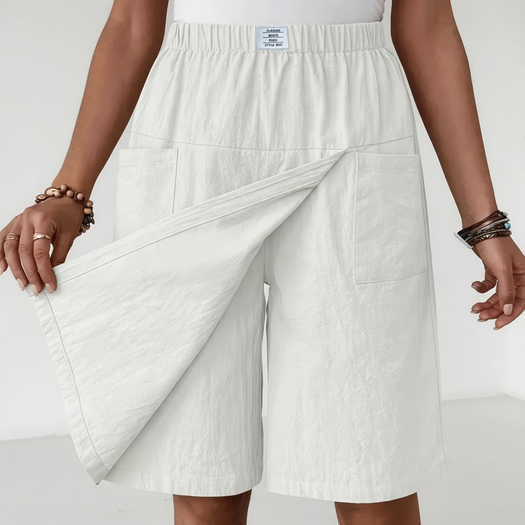 Back view of the black skort shorts, emphasizing the smooth fit and secure coverage.